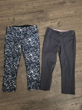 Marika Sport Blue/Black Patterned Athletic Leggings - Size M & L